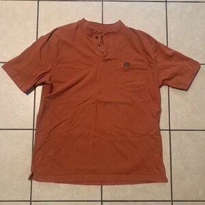 Riggs Workwear Men's L Orange Short Sleeve 1/4 Button Utility Work Shirt